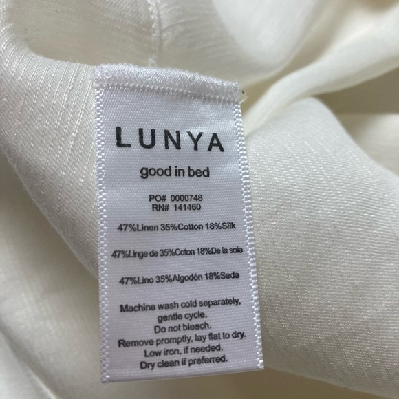 NEW Lunya Resort Linen Silk Romper White Loungewear Sleepwear Size S - Picture 6 of 7